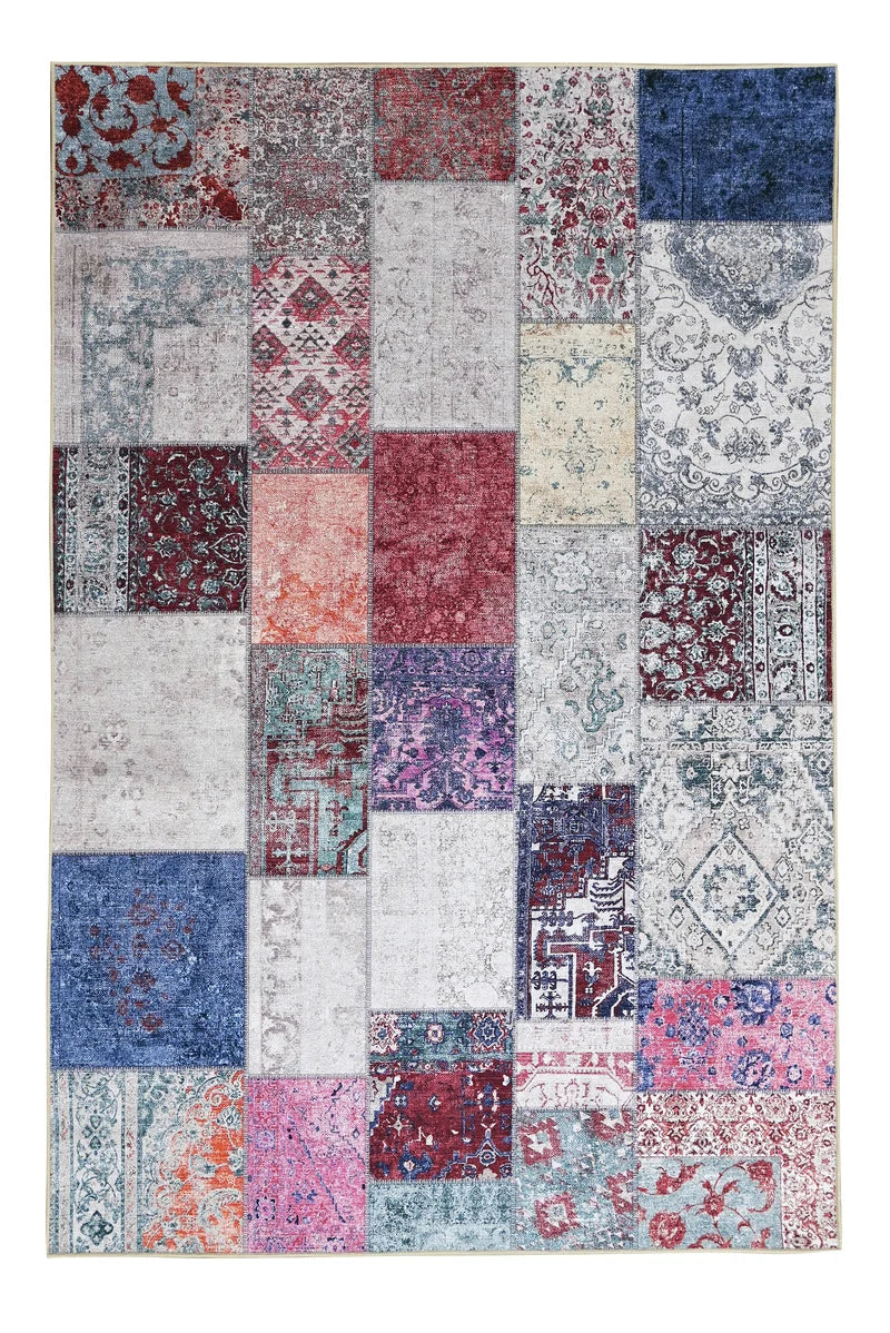 Mosaic Patchwork Chenille Cotton Rug