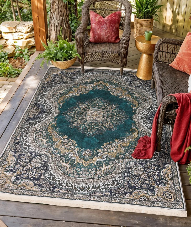 Kashany Green Foldable Rug