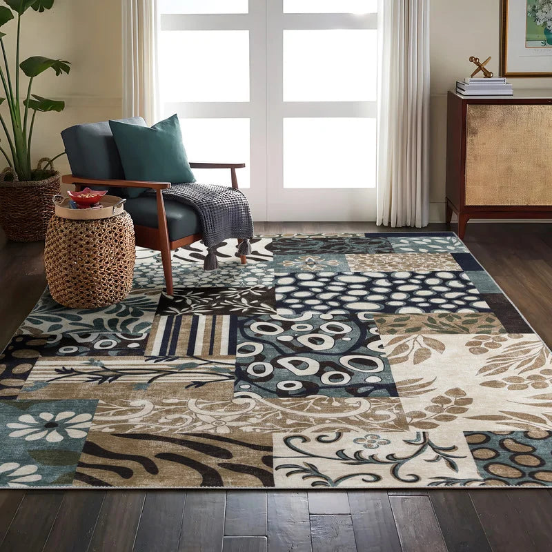 Ista Patchwork Chenille Cotton Rug