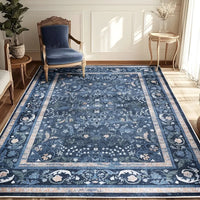 Indigo Bloom Chenille Rug