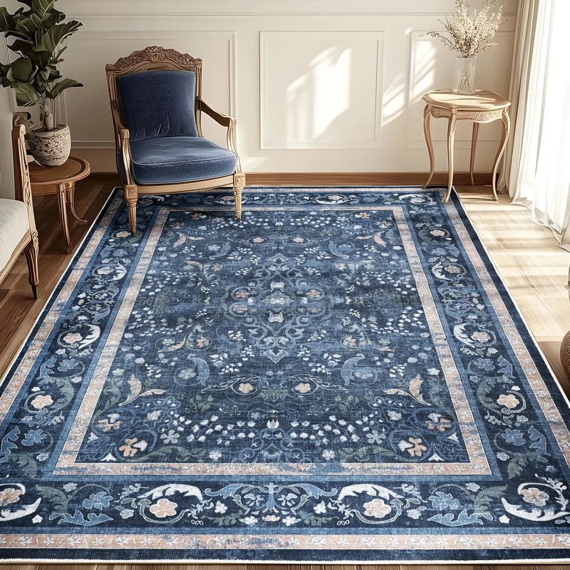 Indigo Bloom Chenille Rug