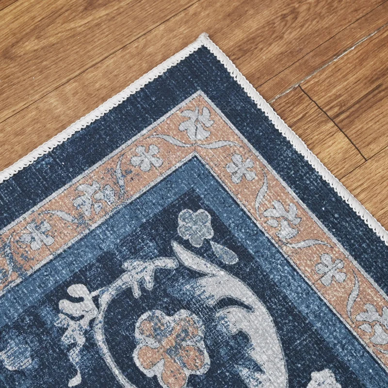 Indigo Bloom Chenille Rug