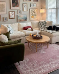 The Dusty Rose Medallion Chenille Rug