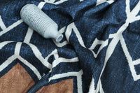 Blue Printed Kilim Style Rug 